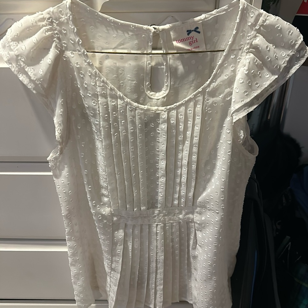 Chiffon Tommy girl off white top